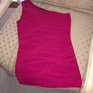 Wet Seal Pink One Shoulder Top Size S